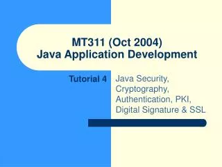MT311 (Oct 2004) Java Application Development