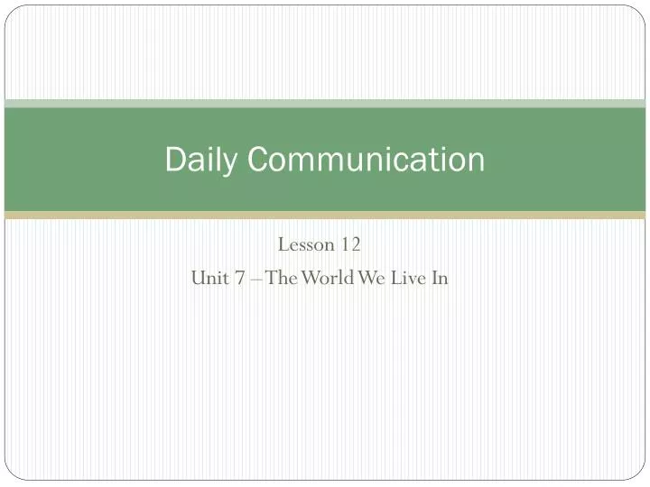 daily communication