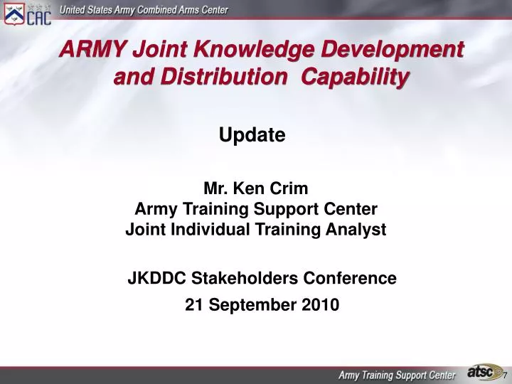 army joint knowledge development and distribution capability
