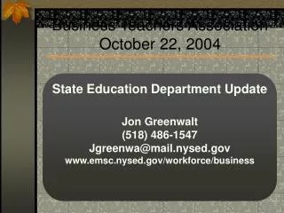 Business Teachers Association October 22, 2004