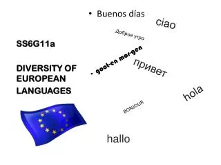 SS6G11a DIVERSITY OF EUROPEAN LANGUAGES