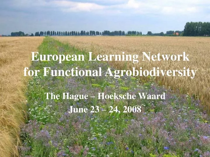 european learning network for functional agrobiodiversity