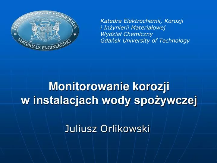 monitorowanie korozji w instalacjach wody spo ywczej