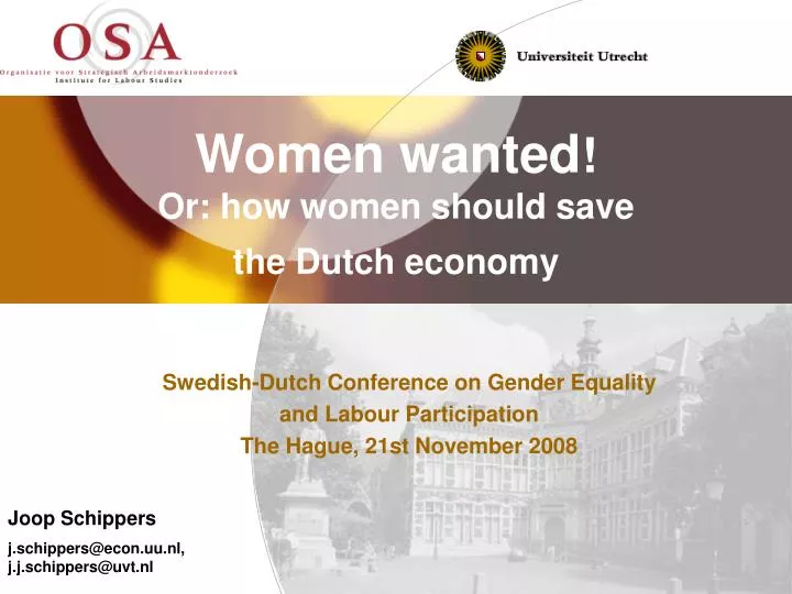 women wanted or how women should save the dutch economy