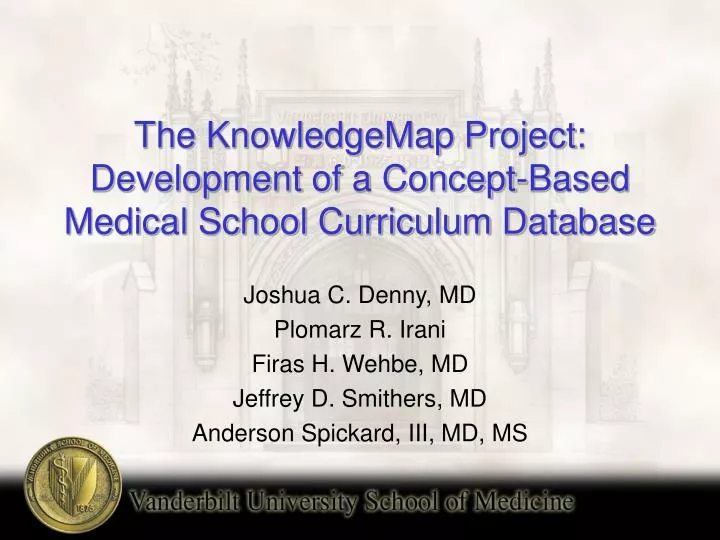 the knowledgemap project development of a concept based medical school curriculum database
