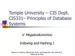 Temple University – CIS Dept. CIS331– Principles of Database Systems - slide 1