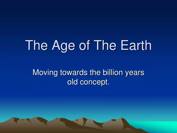 the age of the earth