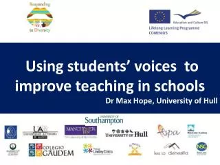 Using students’ voices to improve teaching in schools Dr Max Hope, University of Hull