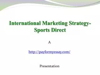 international Marketing Strategy