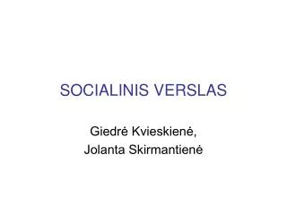 socialinis verslas