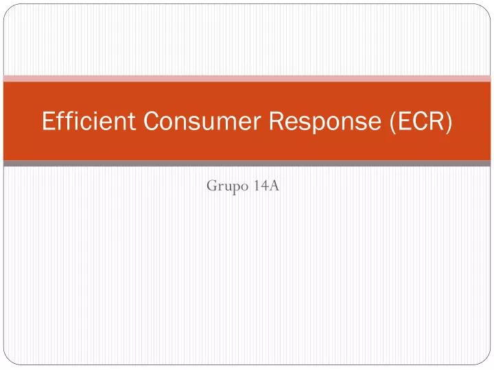 efficient consumer response ecr