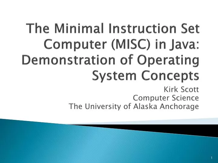 the minimal instruction set computer misc in java demonstration of operating system concepts