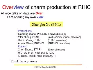 Over view of charm production at RHIC