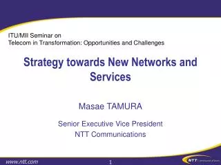 Strategy towards New Networks and Services