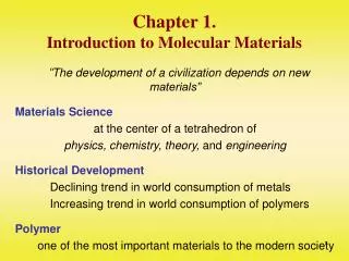 Chapter 1. Introduction to Molecular Materials