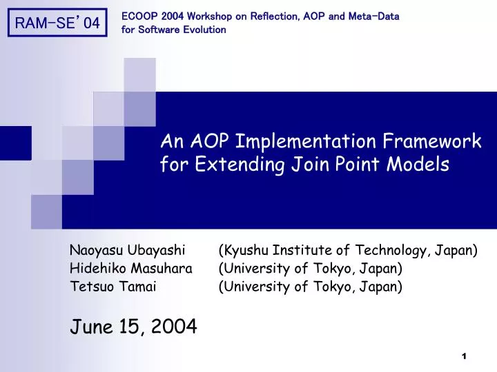 an aop implementation framework for extending join point models