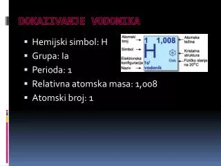 dokazivanje vodonika