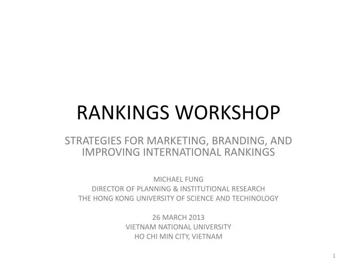rankings workshop