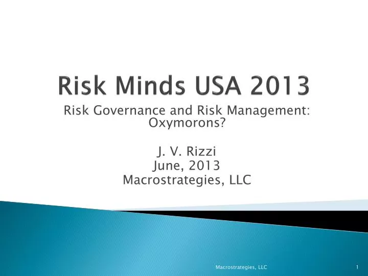 risk minds usa 2013