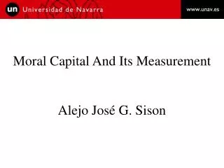 Moral Capital And Its Measurement Alejo José G. Sison