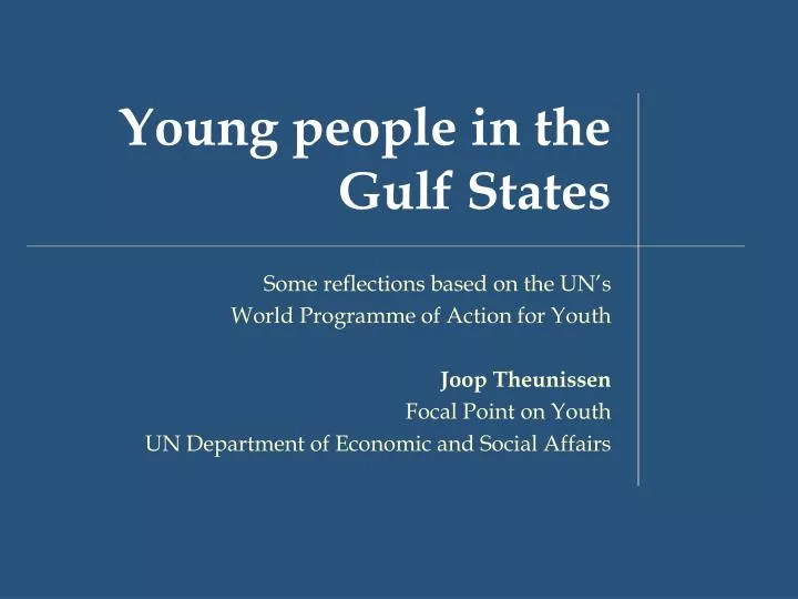 young people in the gulf states