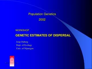 Population Genetics 2002