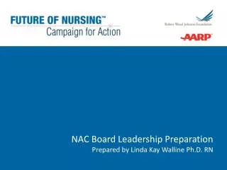 NAC Board Leadership Preparation Prepared by Linda Kay Walline Ph.D. RN