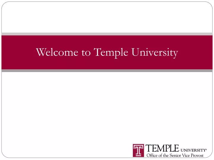 welcome to temple university