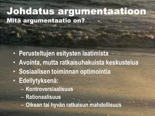 johdatus argumentaatioon mit argumentaatio on