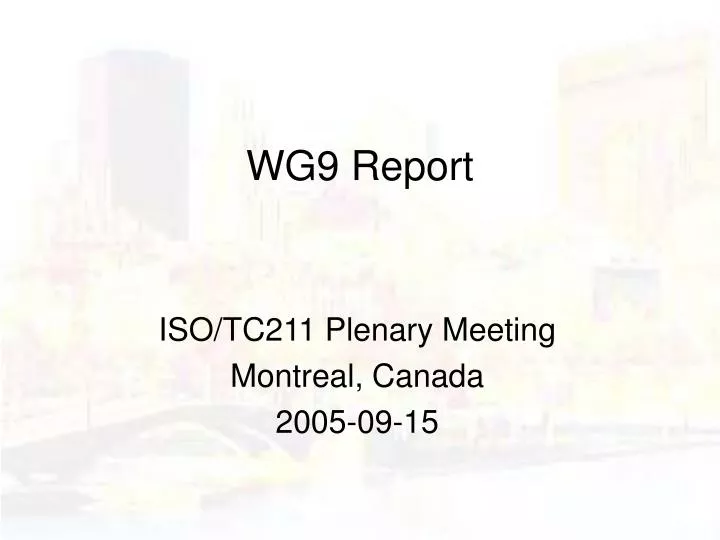 wg9 report