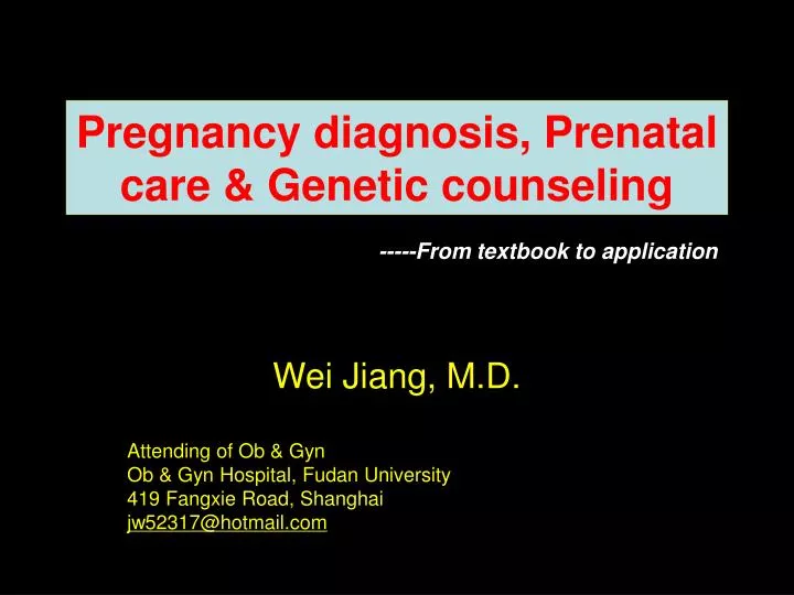 pregnancy diagnosis prenatal care genetic counseling