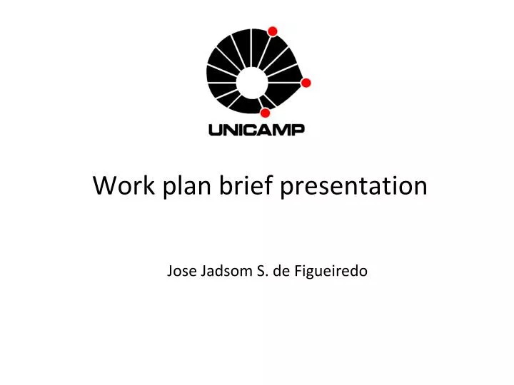 work plan brief presentation