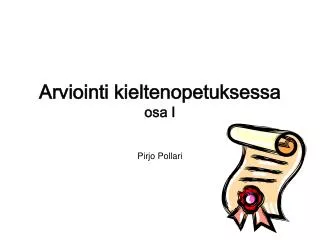 arviointi kieltenopetuksessa osa i