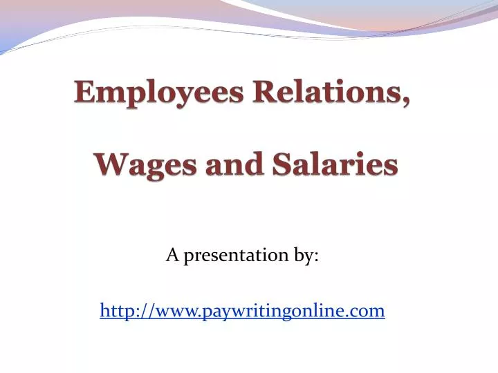 employees relations wages and salaries