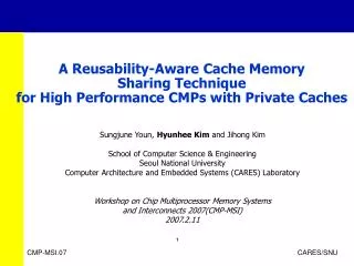 A Reusability-Aware Cache Memory Sharing Technique for High Performance CMPs with Private Caches