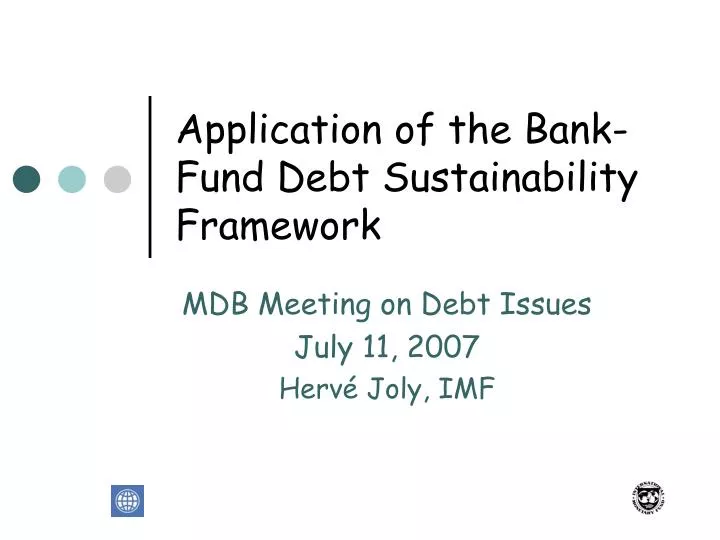 application of the bank fund debt sustainability framework