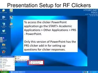 Presentation Setup for RF Clickers
