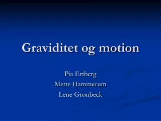 graviditet og motion