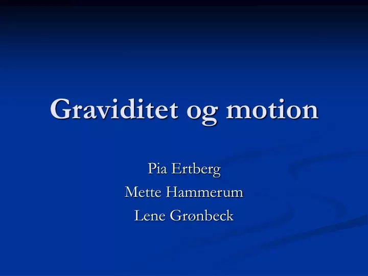 graviditet og motion