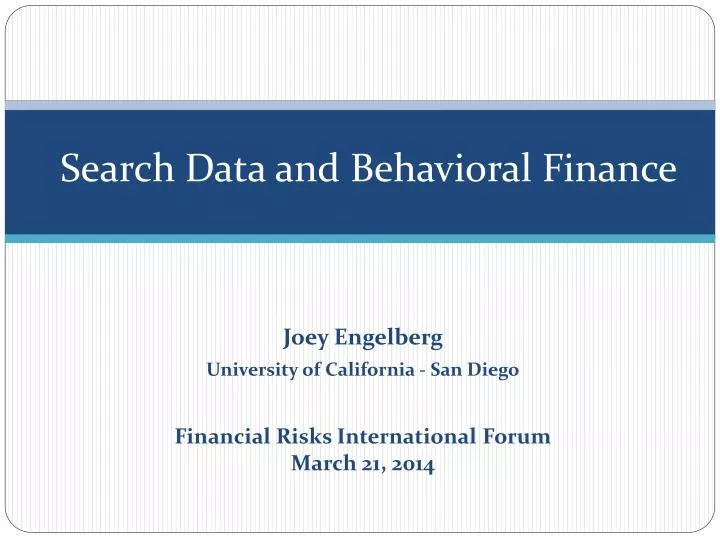 search data and behavioral finance