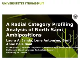 A Radial Category Profiling Analysis of North S á mi Ambipositions