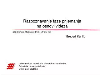 Razpoznavanje faze prijemanja na osnovi videza