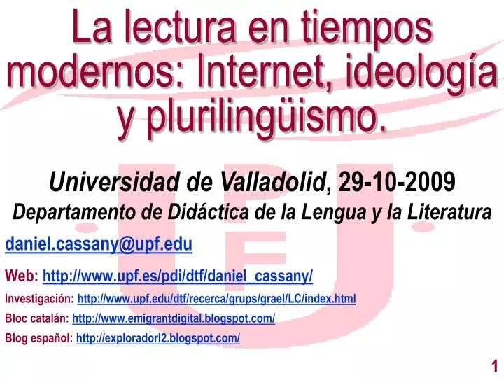 la lectura en tiempos modernos internet ideolog a y pluriling ismo