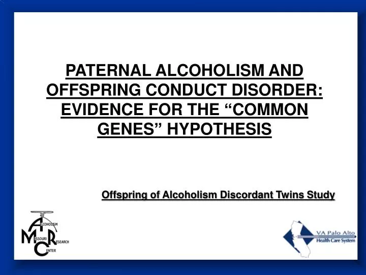 paternal alcoholism and offspring conduct disorder evidence for the common genes hypothesis
