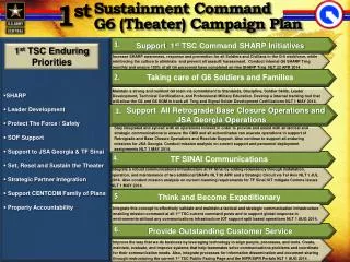Sustainment Command G6 (Theater ) Campaign Plan