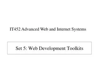 Set 5: Web Development Toolkits