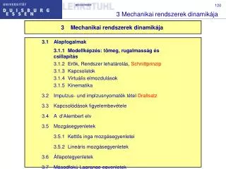 3 mechanikai rendszerek dinamik ja