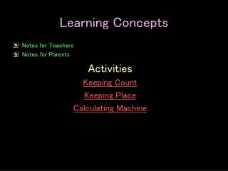Learning Concepts