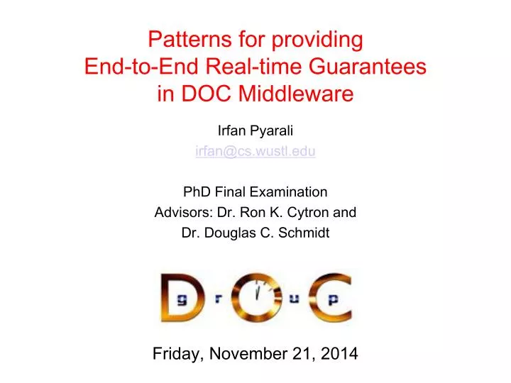 patterns for providing end to end real time guarantees in doc middleware