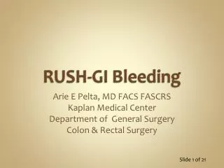 RUSH-GI Bleeding